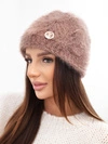 Čiapka dámska ažúrová s prídavkom viskózy a ozdobou Fango