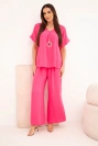 Set with necklace blouse + pants pink