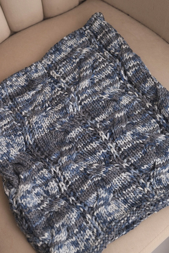 Women's soft knitted winter scarf KN25 gray+jeans