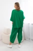 Cotton set blouse + trousers green