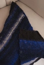 Damen Schal aus weichem und warmem Wollmaterial in bunten Streifen KN19 blau