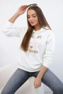 Kapuzenpullover aus Baumwolle ecru