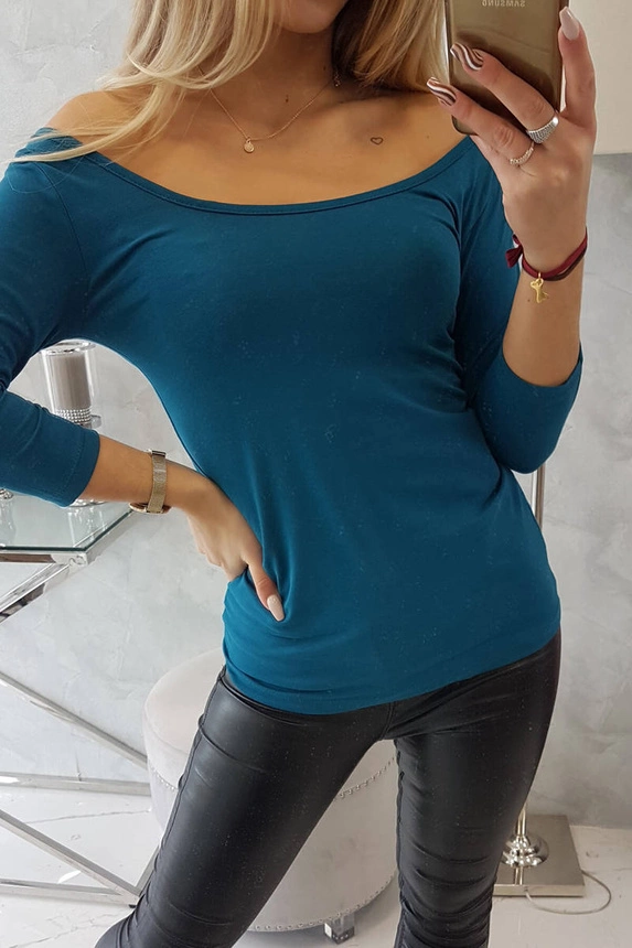 Bluse mit Rundhalsausschnitt maritim