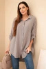 Cotton muslin shirt Plus Size fango