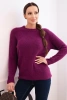 Women's sweater made of baby alpaca with long sleeves dark purple