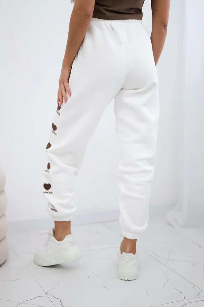 Amour cotton trousers ecru