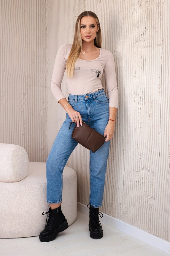 Body mit Pistolendruck beige