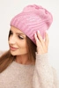 Women's winter cap with wool in a loose fit K442 pink