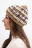 Women's wool winter hat with decorative crystals K399 black