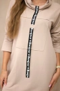 Dress with tie light beige