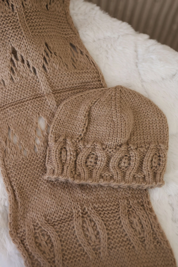 Damenset mit Schal Adrianna K417 camel