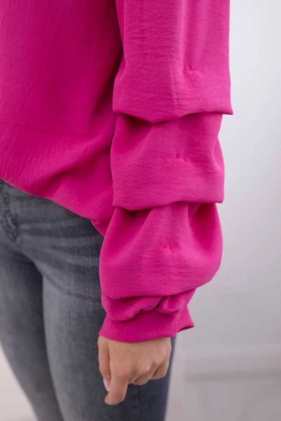 Spanish blouse with decorative sleeves fuchsia