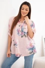 Damenbluse aus Baumwolle mit Blumenmuster puderrosa