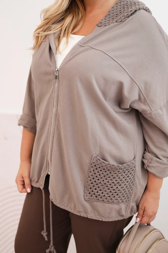 Women's Plus Size oversized cotton sweatshirt long sleeve fango