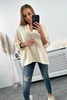 Muslin blouse with rolled-up sleeves light biege