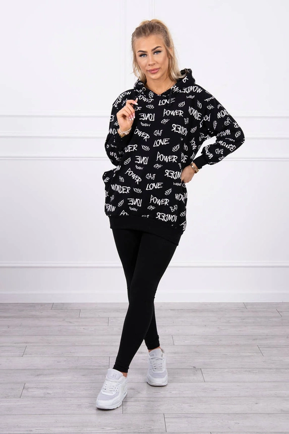 Bluza z napisami czarna