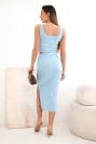 Damen-Set Top und Rock gerippt blau