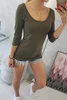 Bluse mit Rundhalsausschnitt khaki