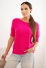 Women's short-sleeve viscose sweater fuchsia