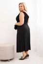 Dámská večerní šaty Plus Size na jedno rameno černá