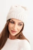 Women's winter cap with wool and stud embellishment K480 beige