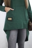 Sweatshirt with long back and hood green