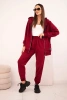 Women's cotton set with a hood and a zipper maroon