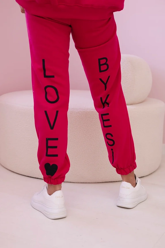 Bedrucktes Baumwoll-Set Fuchsia