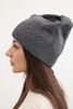 Women's classic winter hat with subtle pattern K379 graphite