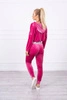 Velor set with hood fuchsia