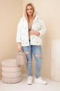 Dámská jarní bunda Plus Size s drobným květinovým vzorem mentolová