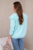 Cotton blouse with frills on the shoulders mint