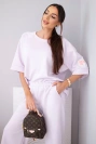 Women's buttery viscose set with sweatshirt and wide trousers light purple