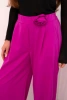 Women's elegant wide-leg pants with decorative flower dark purple