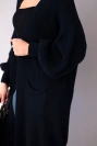 Pullover lange Strickjacke Dunkler Denim