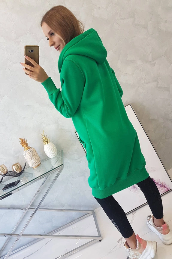 Isoliertes Sweatshirt mit langer Kapuze grün