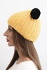 Women's winter wool hat with a pom-pom K433 yellow