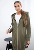 Hooded dress with a hood khaki