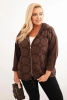 Dámska mikina Plus Size bavlnená na zips hnedá