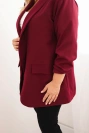 Dámská elegantní plus size sako bordó