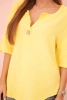 Women's muslin shirt with a button yellow