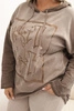 Women's Plus Size hoodie with a washed effect and print fango
