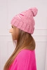 Cap with a pompom Elizabeth K386 dark pink