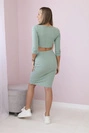 Bluse und Rock Set dunkel mint