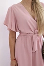 Kleid mit geschichtetem Ausschnitt dunkles Puderrosa