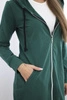Hooded dress with a hood dark green