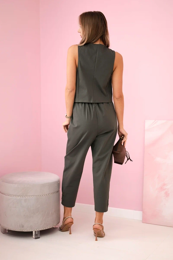 Set vesta + nohavice khaki