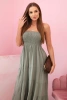 Damenkleid aus Viskose mit elastischem Oberteil khaki
