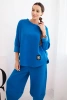 Women's tracksuit set made of thicker material with wide legs cobalt blue
