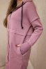 Insulated set with a long sweatshirt dark pink